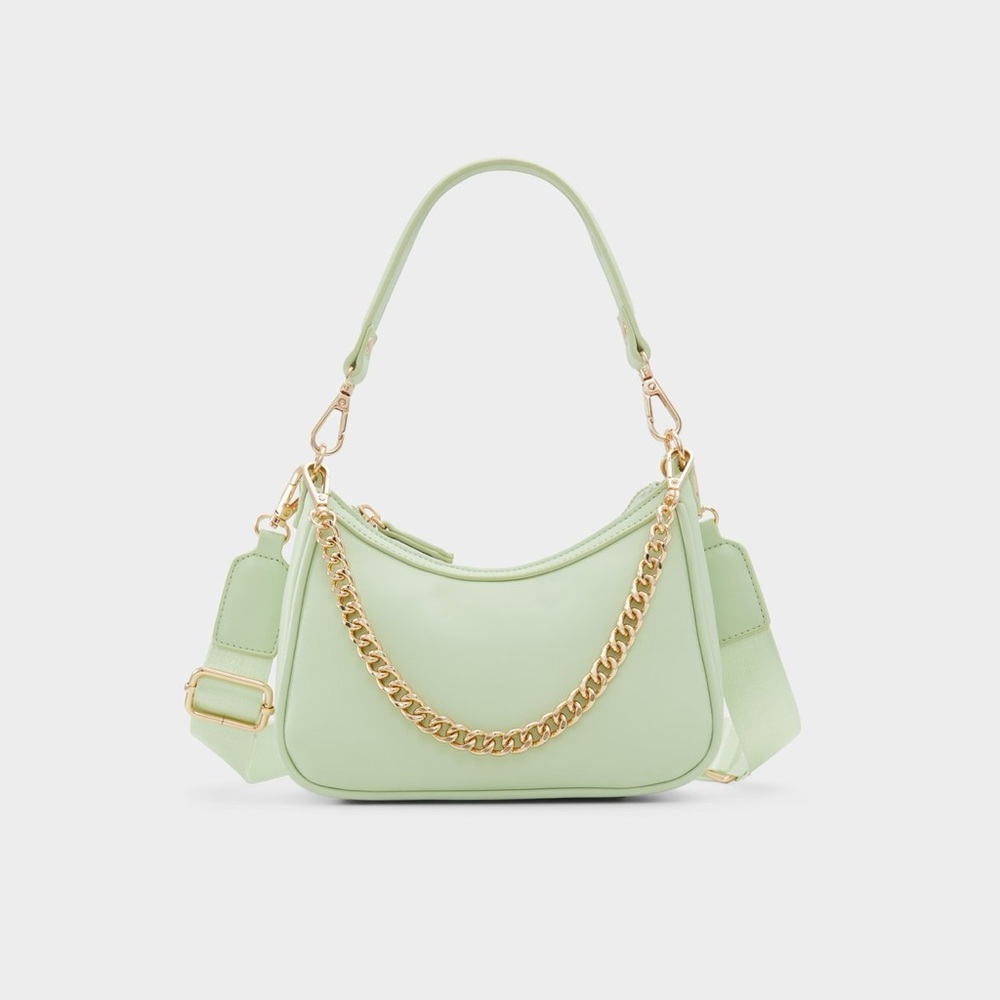 ALDO‎ Liamax Medium Shoulder Bag in a light green or lime color. NWT